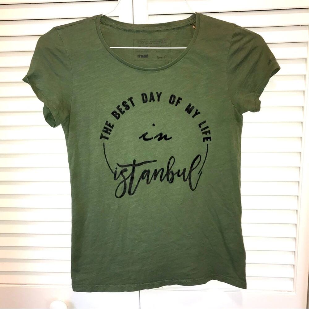 Mavi Best day of my life in Istanbul T-shirt size small army green